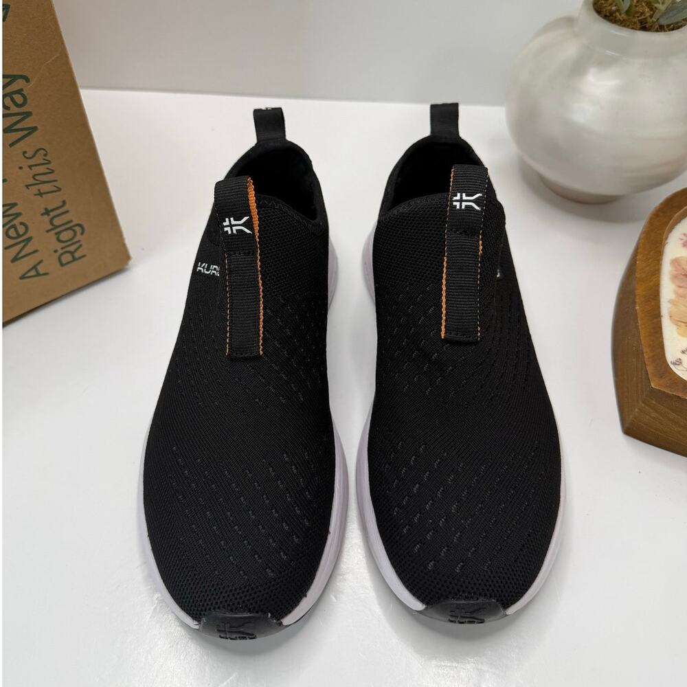 Kuru Atom Slip-on Comfort Sock-Like Sneaker Jet Black Women 6.5M NWB - Picture 5 of 10